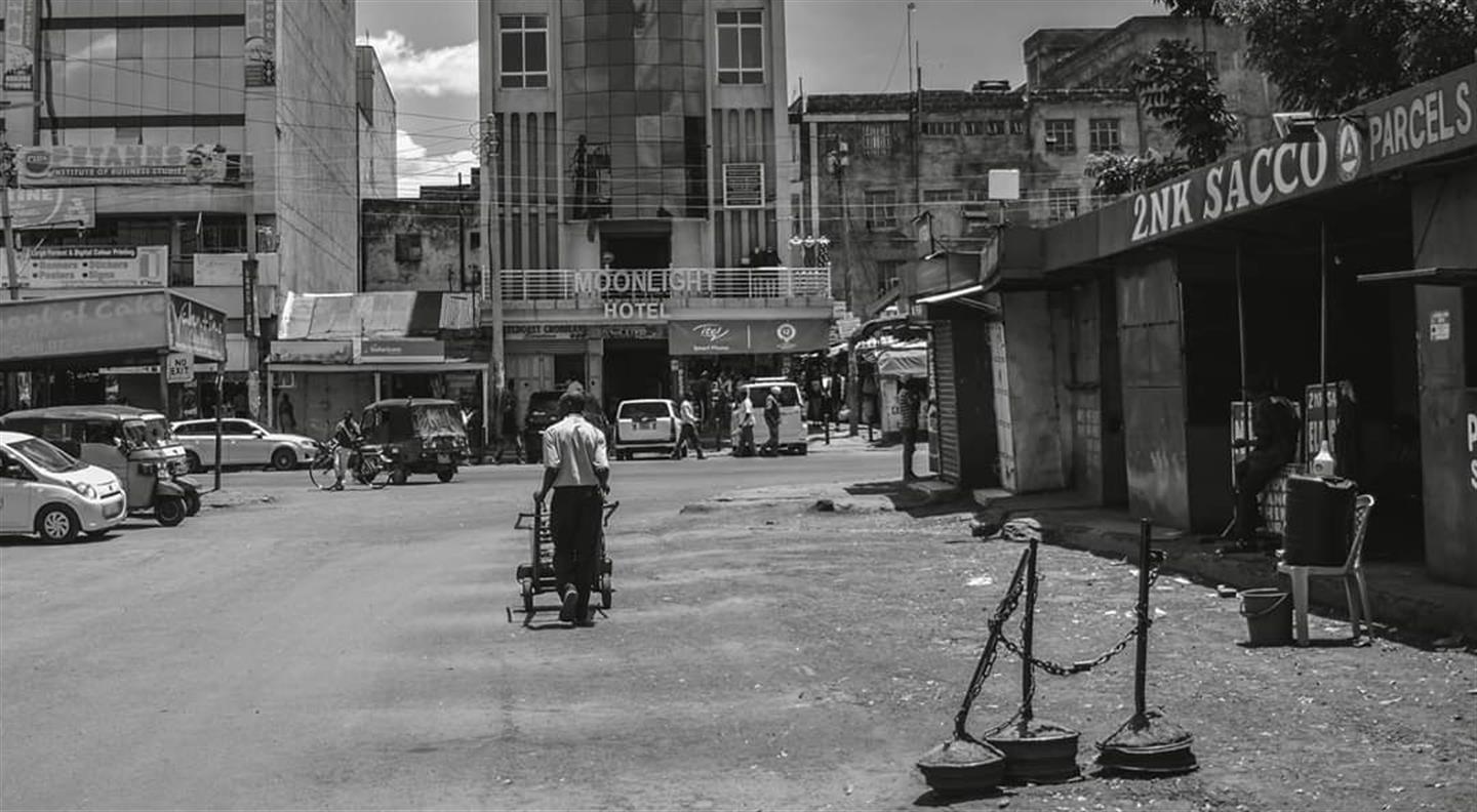 Lege straten in Nakuru, Kenia