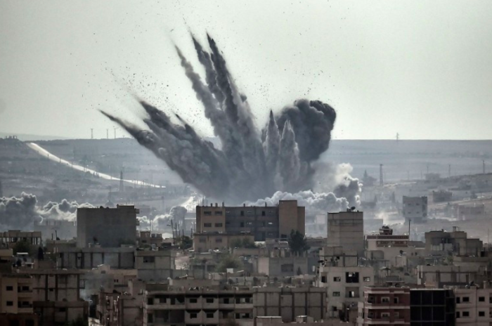 Bomb impact in Syria