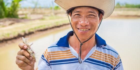 Nguyen Van Bap, shrimp farmer in Vietnam.