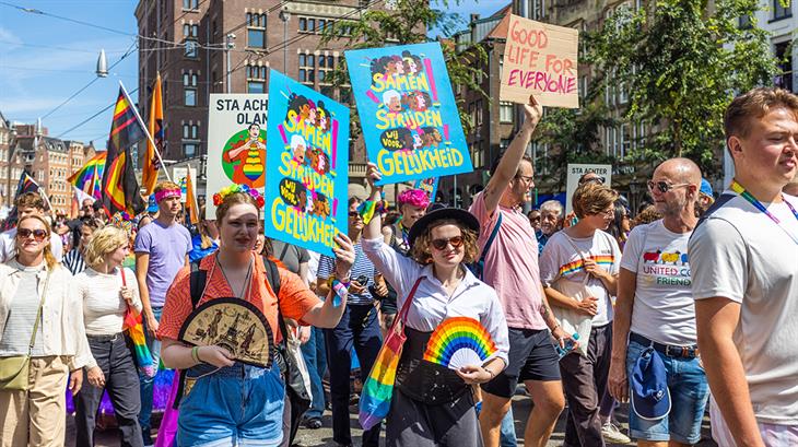 Protestbord 'De klimaat is vol'