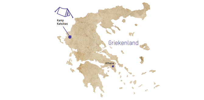 Kamp Katsikas Griekenland kaart
