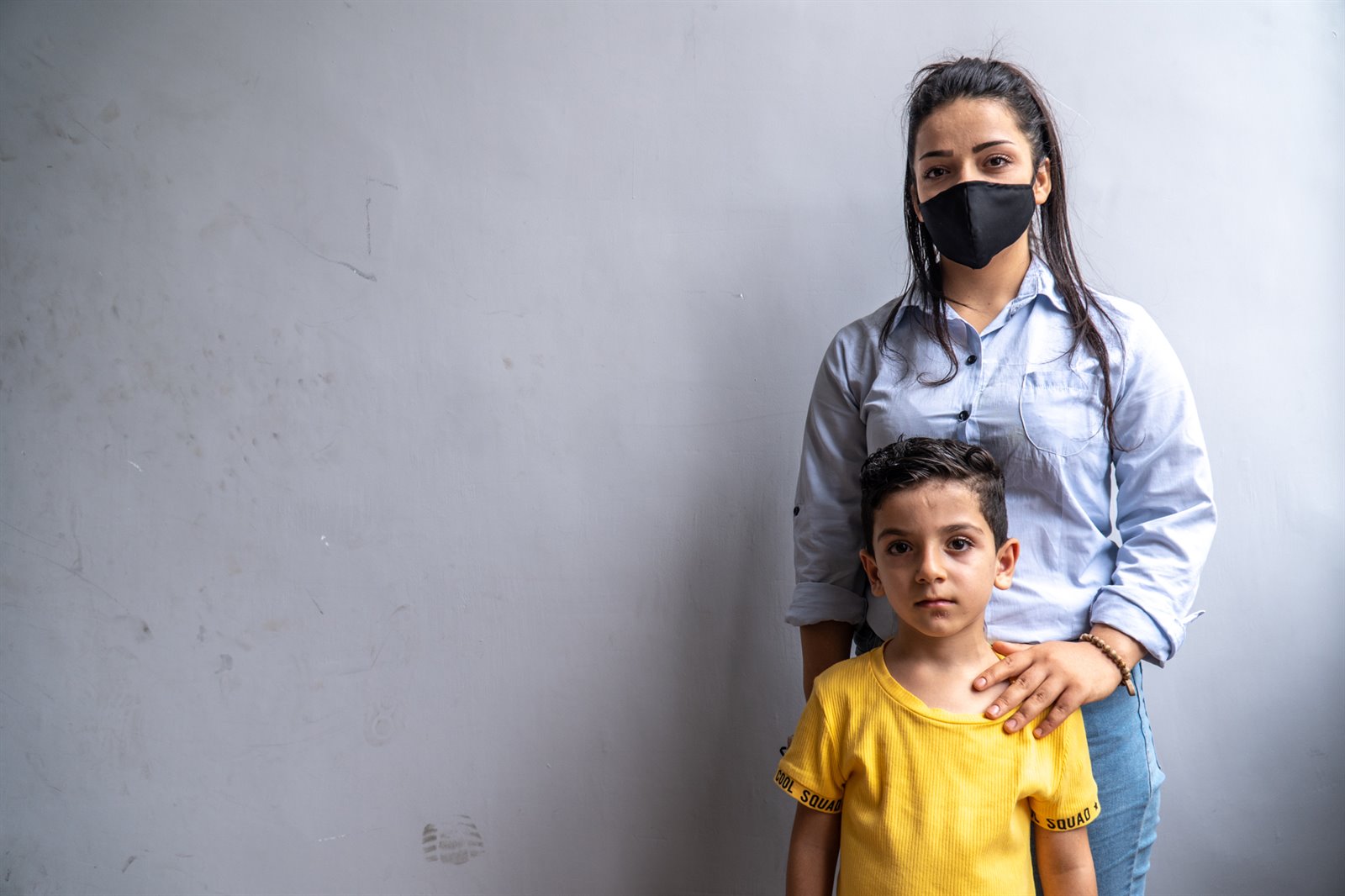 Nahla (23) en zoontje Omar (5) - Beiroet explosie Giro555