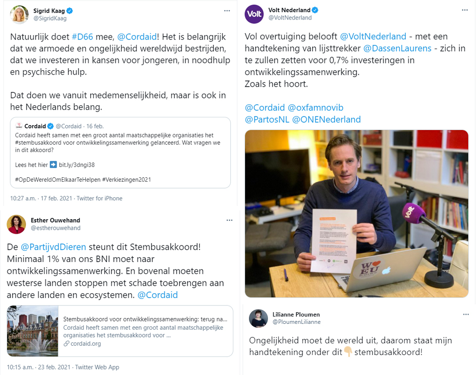 Stembusakkoord 0,7 procent tweets politici