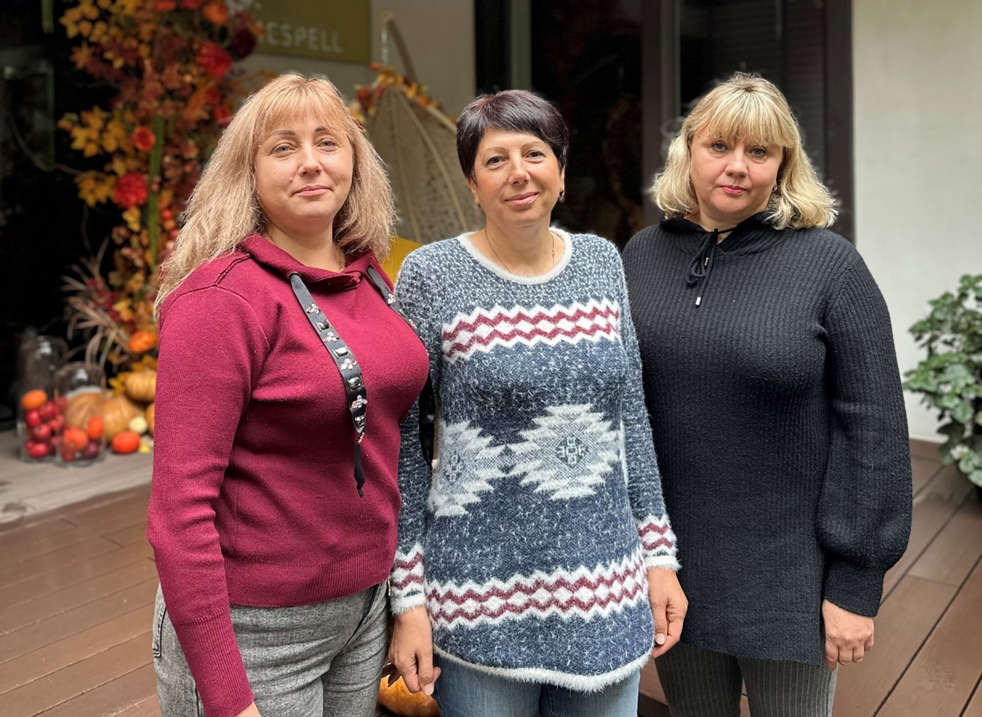 Ukraine - Volunteers working with our partner organisation. Left to right: Natalia, Olga and Kseniia. 